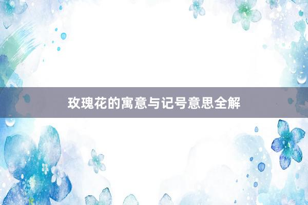 玫瑰花的寓意与记号意思全解